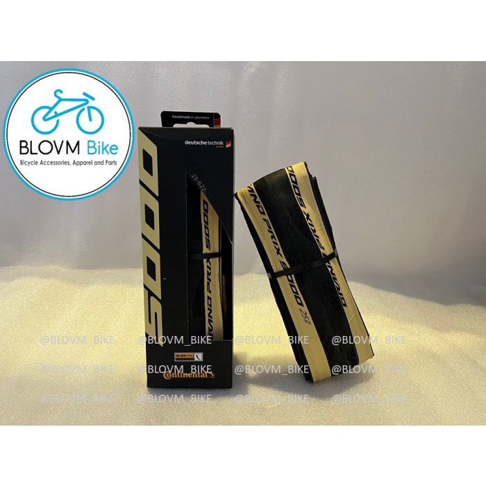 BAN LUAR CONTINENTAL GP5000 BLACK CREAM CLINCHER BAN SEPEDA ROADBIKE ORIGINAL