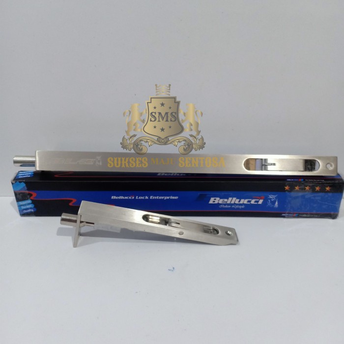 Grendel Grendel Tanam Bellucci 6+12 Slot Pintu Kayu/Flush Bolt Stainless Promo