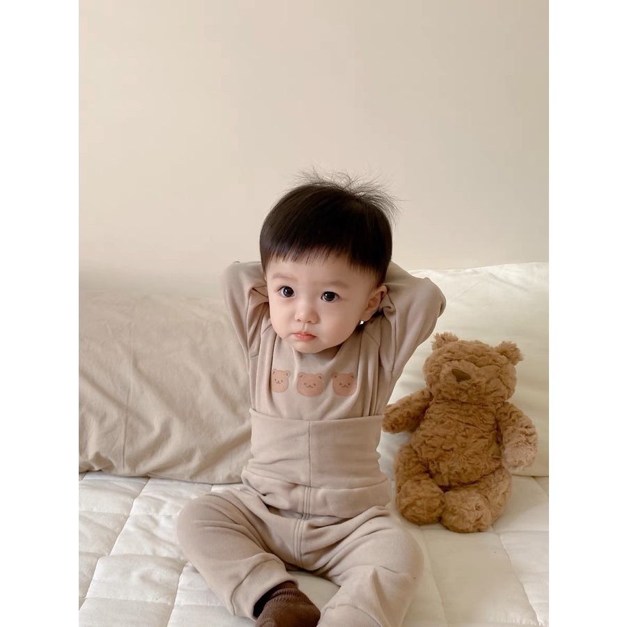 READY - setelan anak lucu unisex motif 3 BEAR / setelan panjang keren import