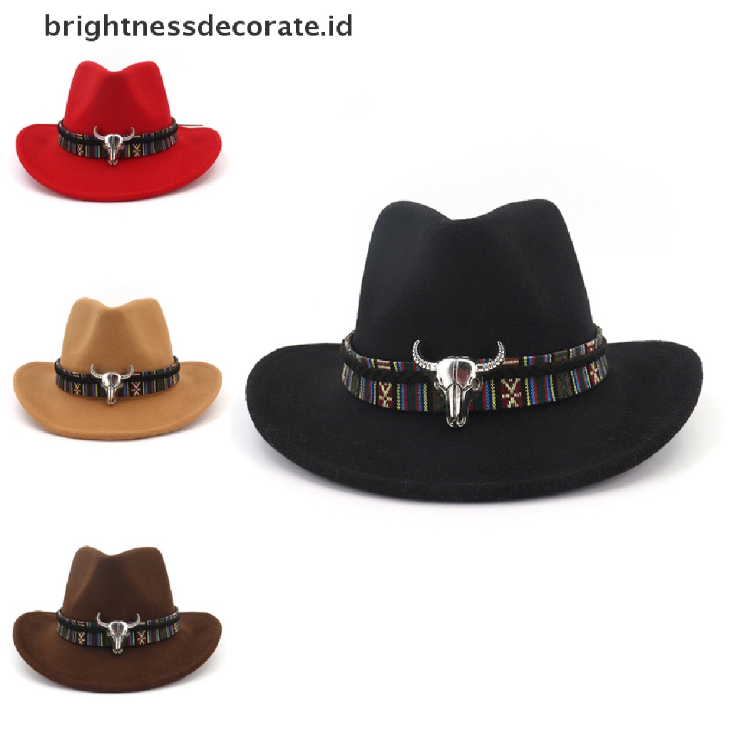 [Birth] Topi Koboi Gaya Stetson Fedora100% Wool Matahari Musim Panas Barat Riding Wide Brim Cap  [ID] Baju Kaos Distro Pria Wanita Lengan Panjang [ID]