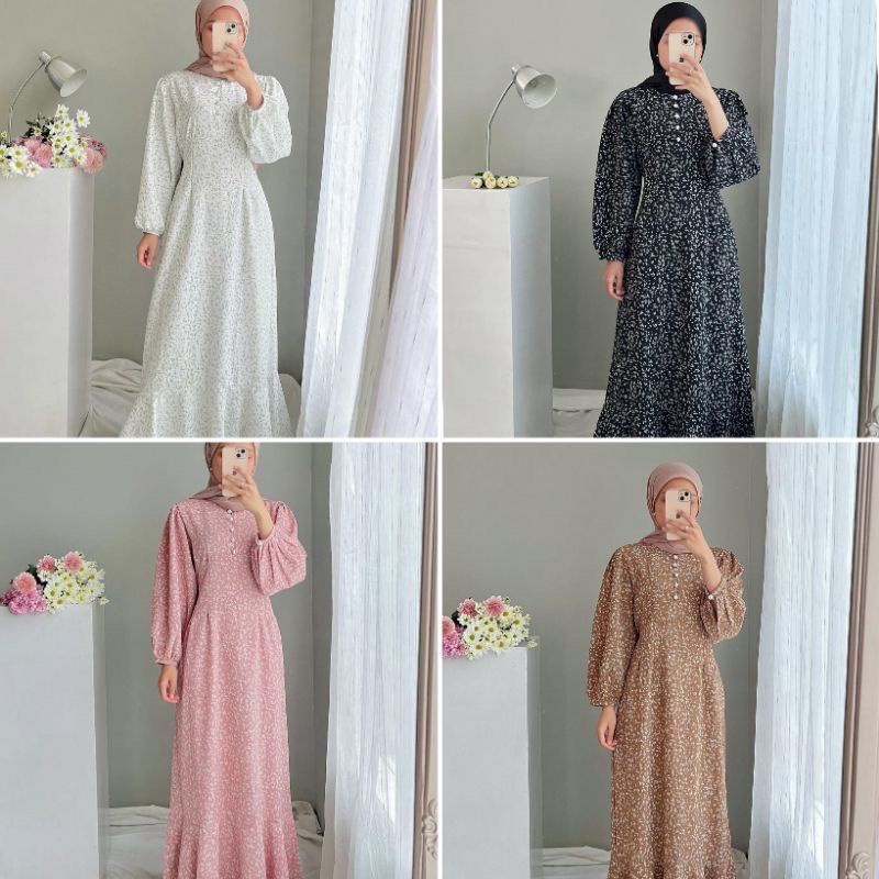 ZALICA DRESS FISHTAIL MAXI FLORAL KOREAN DRESS - ZALICA SHAKILA