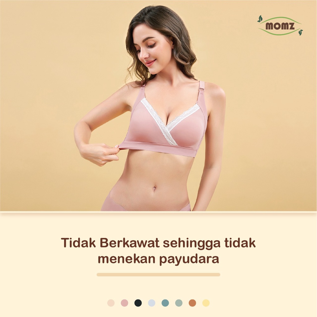 Bra Momz Silk Lace Crossover Nursing Bra - Bra Hamil &amp; Menyusui