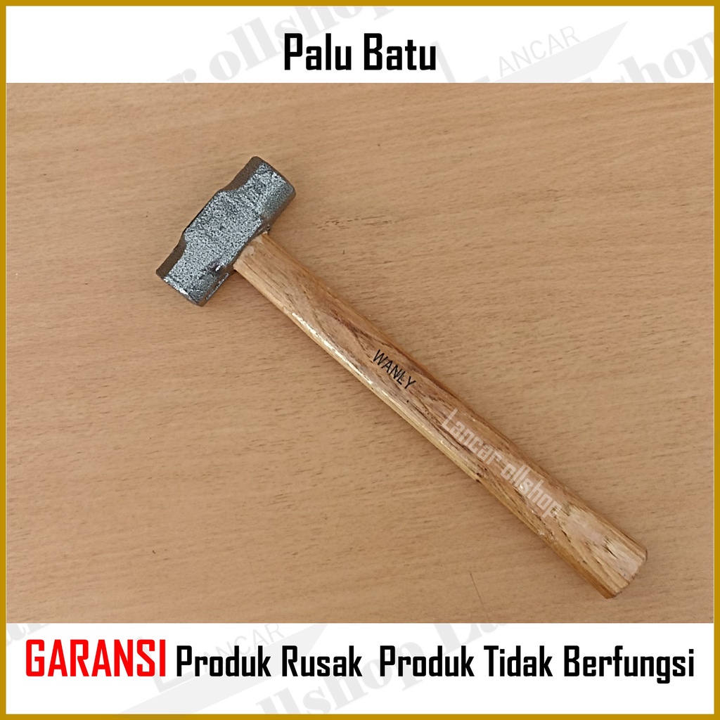 PALU BATU GAGANG KAYU 2 LB DAN 3 LB | MARTIL BATU | PALU PAHAT BATU