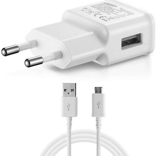 Adaptor Charger + Cable Data Micro USB Galaxy Samsung J8 J7 Plus J6 J6+ J5 Prime J4 J4+ J3 J2 J1 Ace Mini Pro Plus Core Duo 2016 2015 J510 J710 J320 J120 Chargeran HP 2.0 2,0 Ampere 2A 2.4A 5V/9V Casan Batok Kepala Quick Charge Fast Charging Kabel Cas An