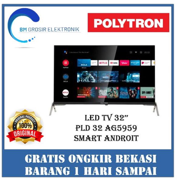 POLYTRON SMART ANDROID TV DIGITAL PLD- 32 AG5959 TV LED 32 INCH
