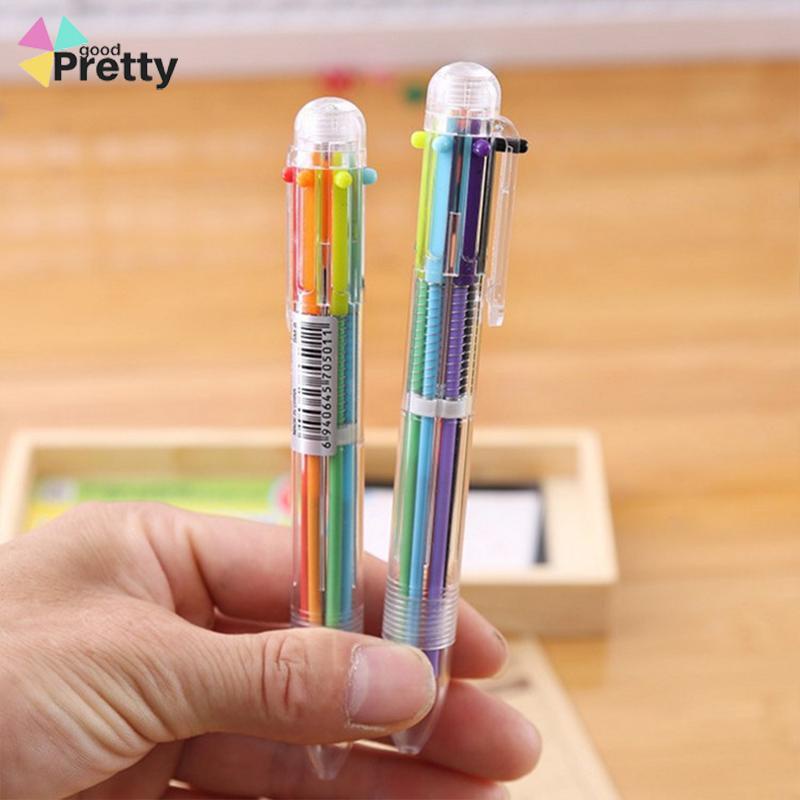 Bolpen 6-in-1 0.5MM Multi Warna Untuk Stationery Anak Sekolah Kantor bolpen - PD