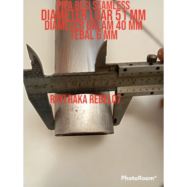Pipa Besi seamless diameter 51/40 mm tebal 6 mm panjang 100 cm