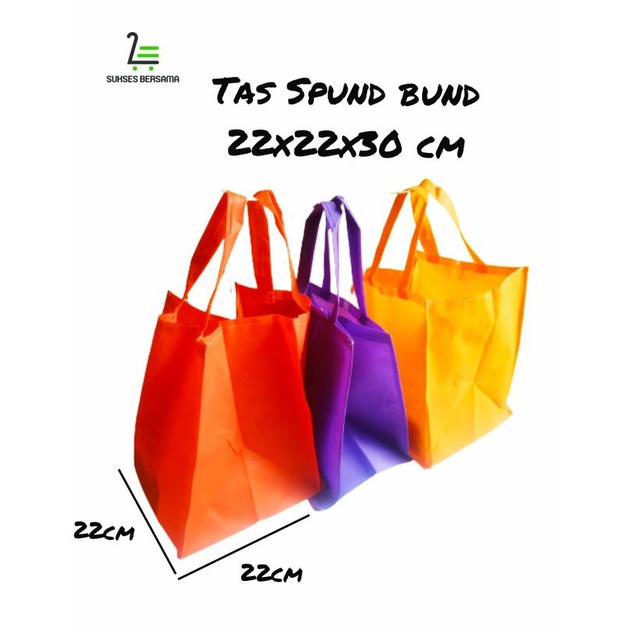 

LUSINAN/12 PCS,Tas Spundbund Polos Kotak Tebal 22x22x30 cm/Tas Hajatan/Tas Box Nasi/Goodiebag