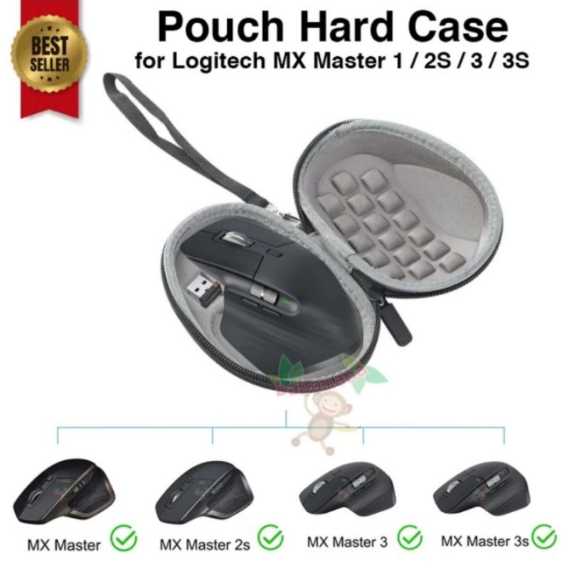 Pouch mouse Logitech MX Master 3S bag hard case TIDAK TERMASUK MOUSE HARD CASE PROTECTIVE HARDCASE