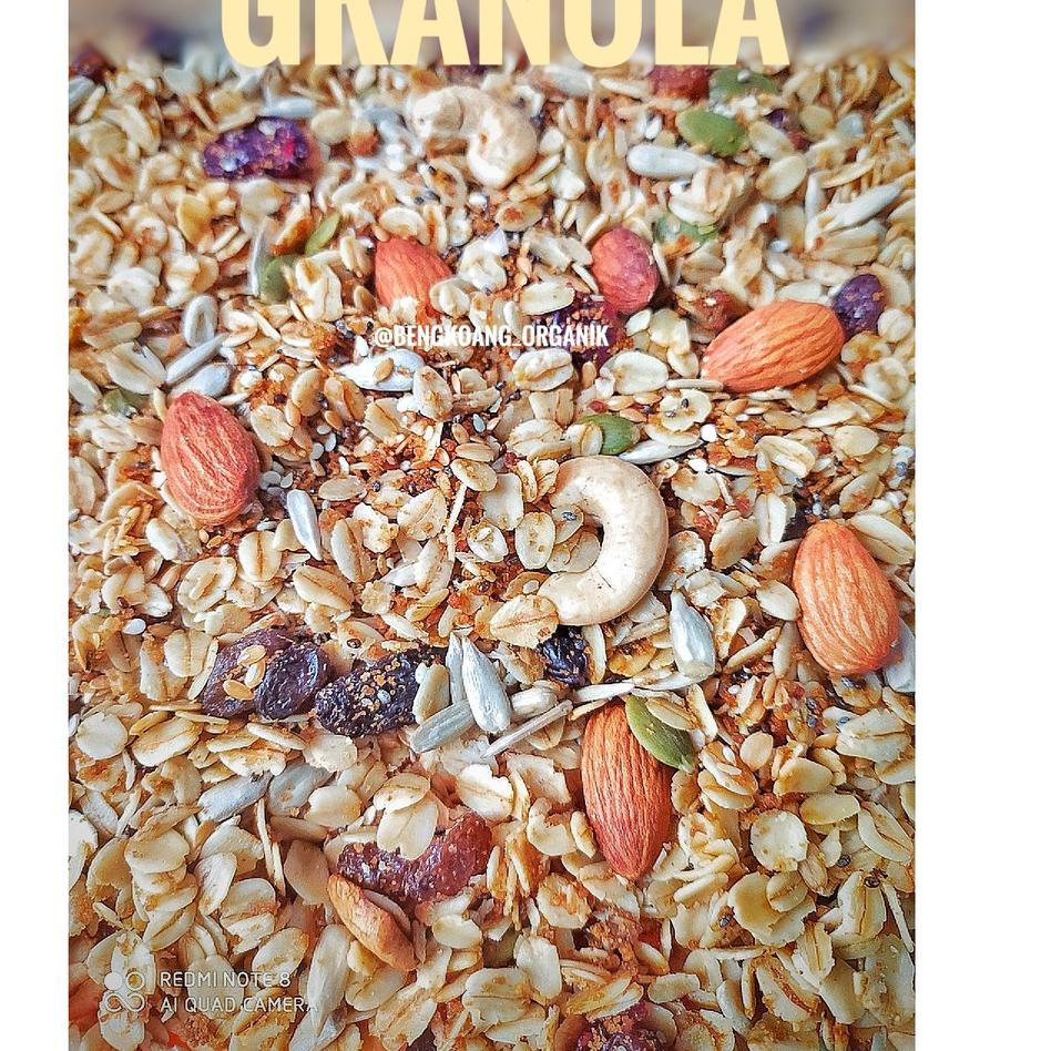 

✿ SUPER GRANOLA (14 MIX) 1KG - Vanilla Flavour, Rolled Oat, Almond, Cranberry, Cashew, Pumpkin seed, Flaxseed ✪