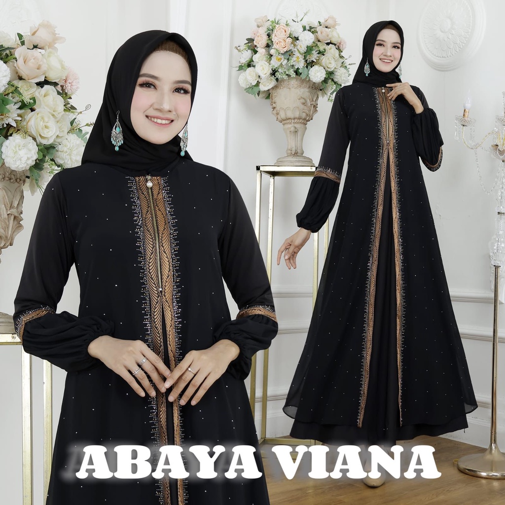 ABAYA VIANA / Gamis Turkey / Longdress Muslimah / Maxy Formal / Busana Muslim / Dress Kondangan / Pakaian Mewah Arabic