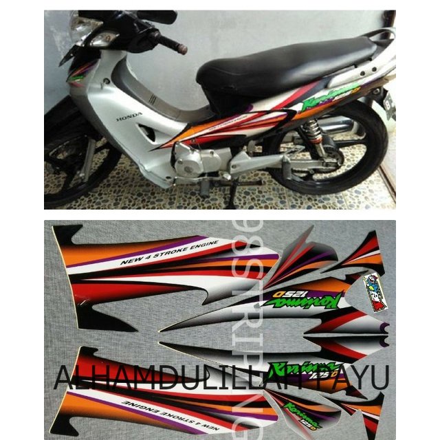 STRIPING KARISMA 125D MERAH HITAM TAHUN 2004  LIS STANDAR ORI HONDA 125 D STIKER POLET BODY PLISIR