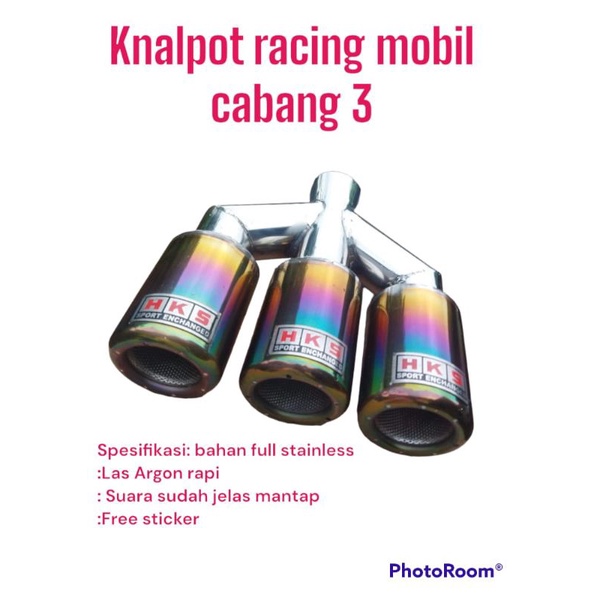 knalpot racing mobil cabang 3 suara Ngebas mantap
