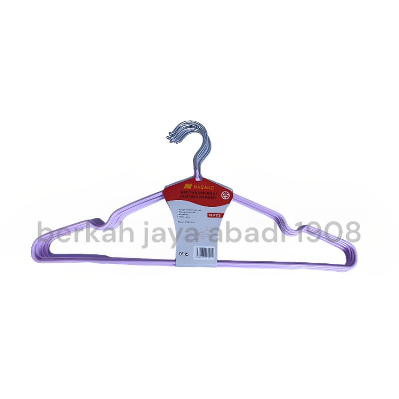 Gantungan Hanger Tebal HOMELUX 10pcs Gantungan Baju Pakaian Stainless Tebal 3mm Karet Warna