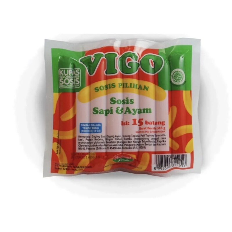 

VIGO SOSIS SAPI 30 PCS 690 GR / SOSIS KOMBINASI AYAM SAPI / VIGO SOSIS ISI 15