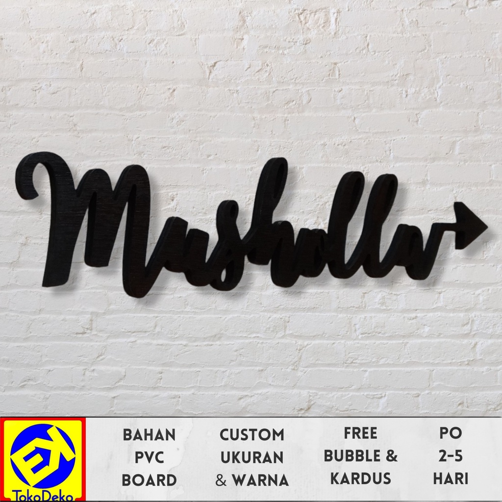 Hiasan Dinding Tulisan Kayu Musholla (Panah)