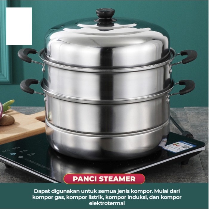 PANCI KUKUS 2 SUSUN Stainless / Dandang Steamer - 2 Susun & 3 Susun