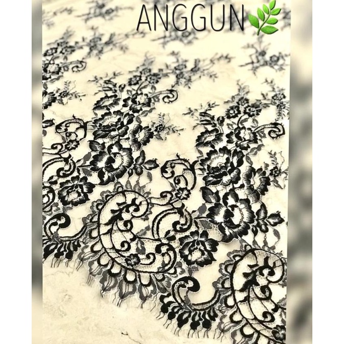 Kain Brokat Bahan Brukat Panel 2 sisi Premium Import Lace Tulle Paris