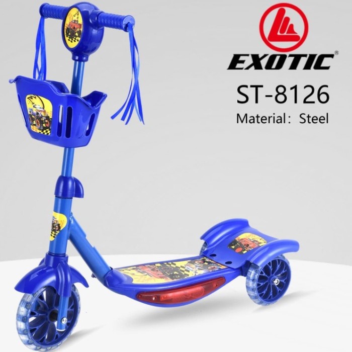 Scooter Keranjang Exotic Roda 3 Otoped Skuter/ Scooter Anak Kursi 3 Roda