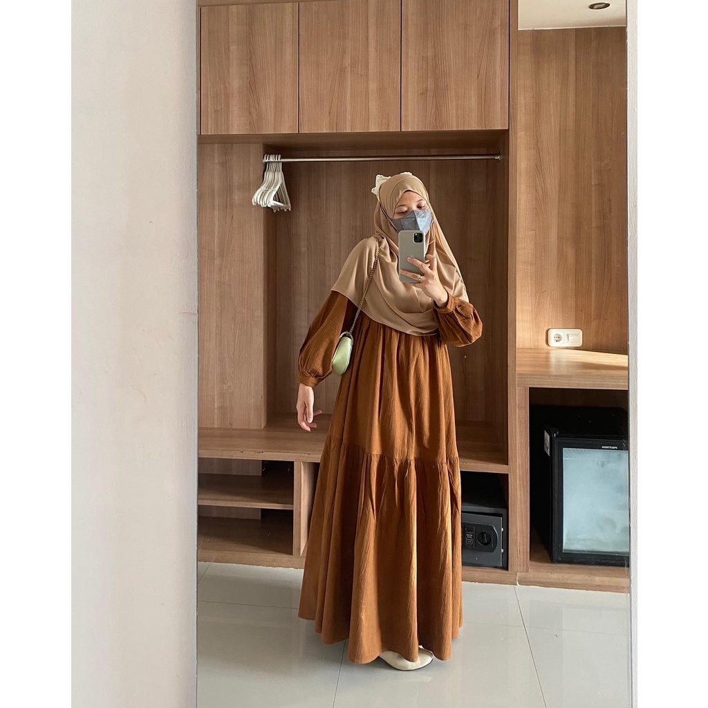 Elea dress miana.daily/gamis linen crinkle