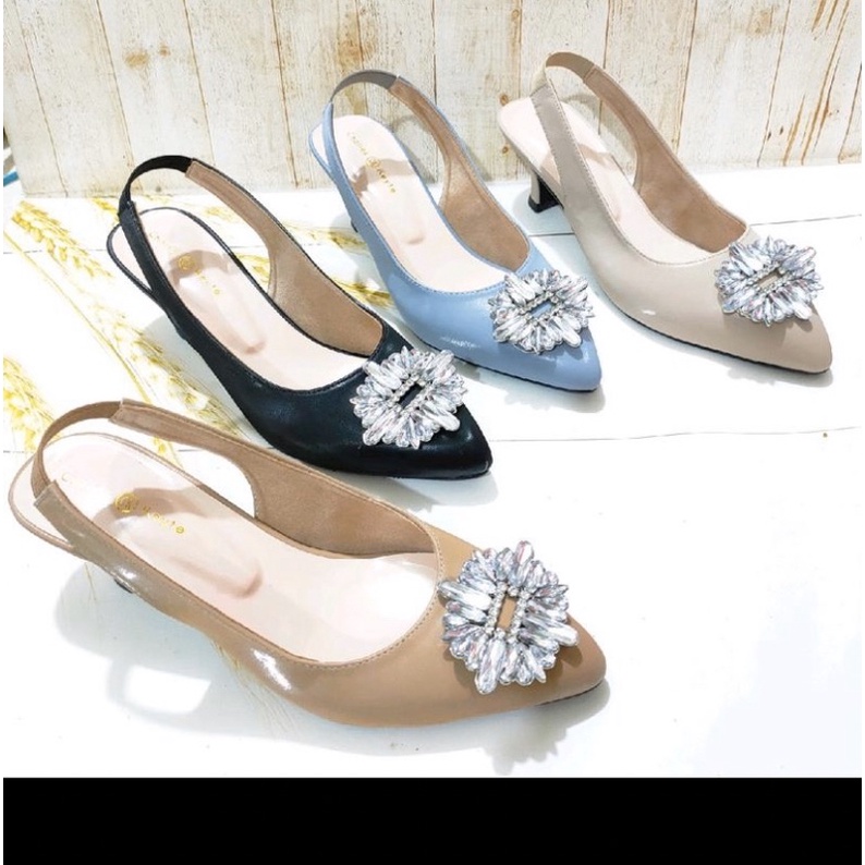 Promo Termurah.5.5.Heels Bapu permata Karet Belakng