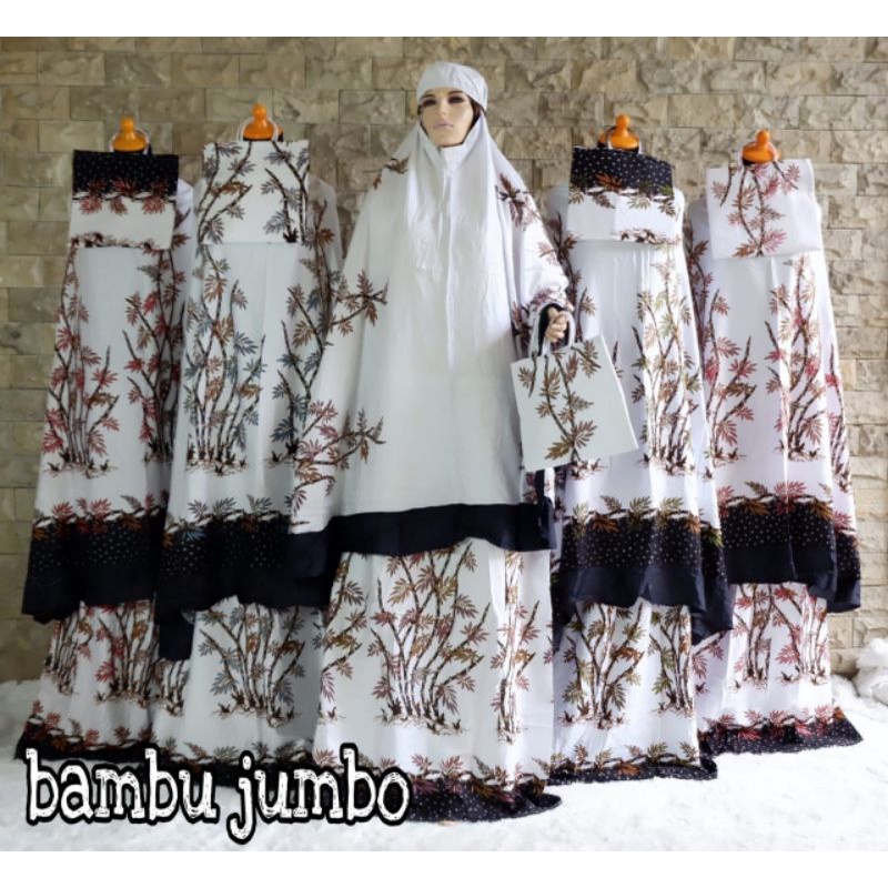 Mukenah Dewasa Jumbo Rayon Batik Solo|Mukenah Bali Rayon Premium Super Adem