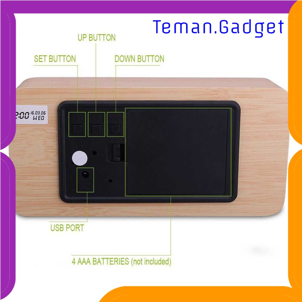 TG-PJM Lovin Jam Weker Alarm Motif Kayu Digital Voice Control - TX602