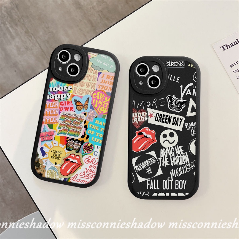 Redmi10 9T 10C 9 10A 9A 9C PO CO M3 X3 NFC Pro Mi 12 11 Lite 11T Redmi Note 11 10 8 9 9Pro 9s 10s 10Pro 11s 11Pro+8Pro Ins Trendy Merek Sticker Label Kupu-Kupu Lembut Case Huruf