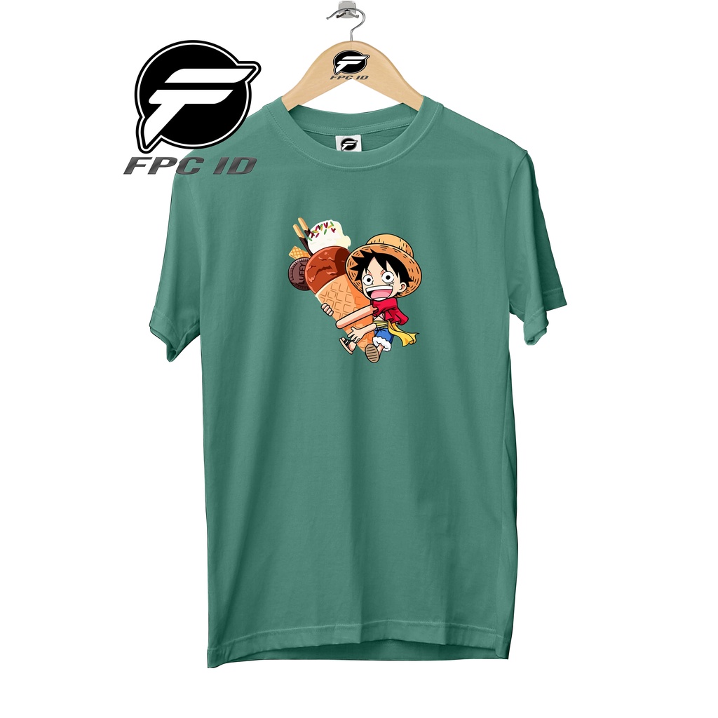 Kaos Anime One Piece Luffy Kids Ice Cream Cotton Combed 30s Pakaian Distro Jumbo Pilihan Favorit