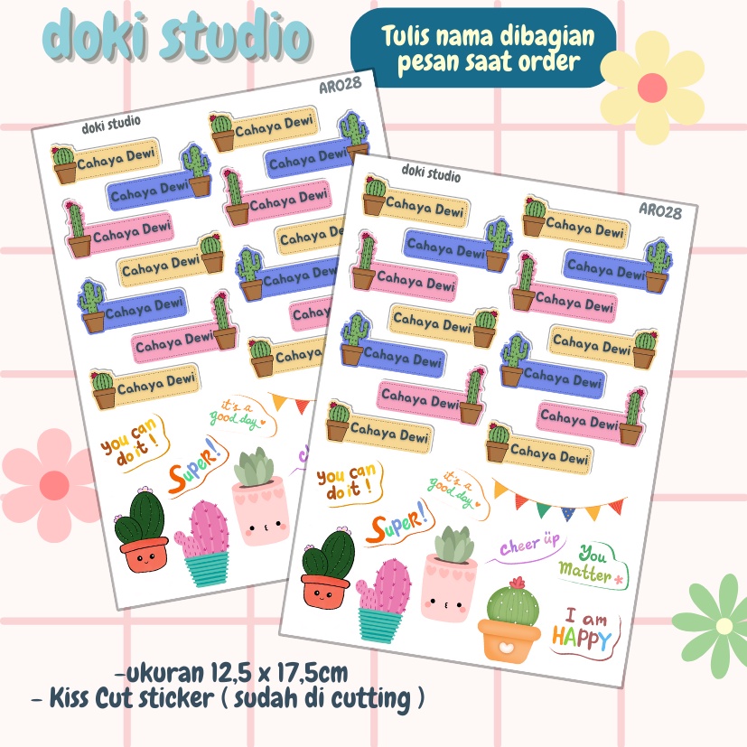 

[DOKI] Stiker Dekorasi Lucu / Sticker Journal / Stiker Aesthetic Memo Sticky Notes Journal Scrapbook Planner - Sticker Nama / Barang