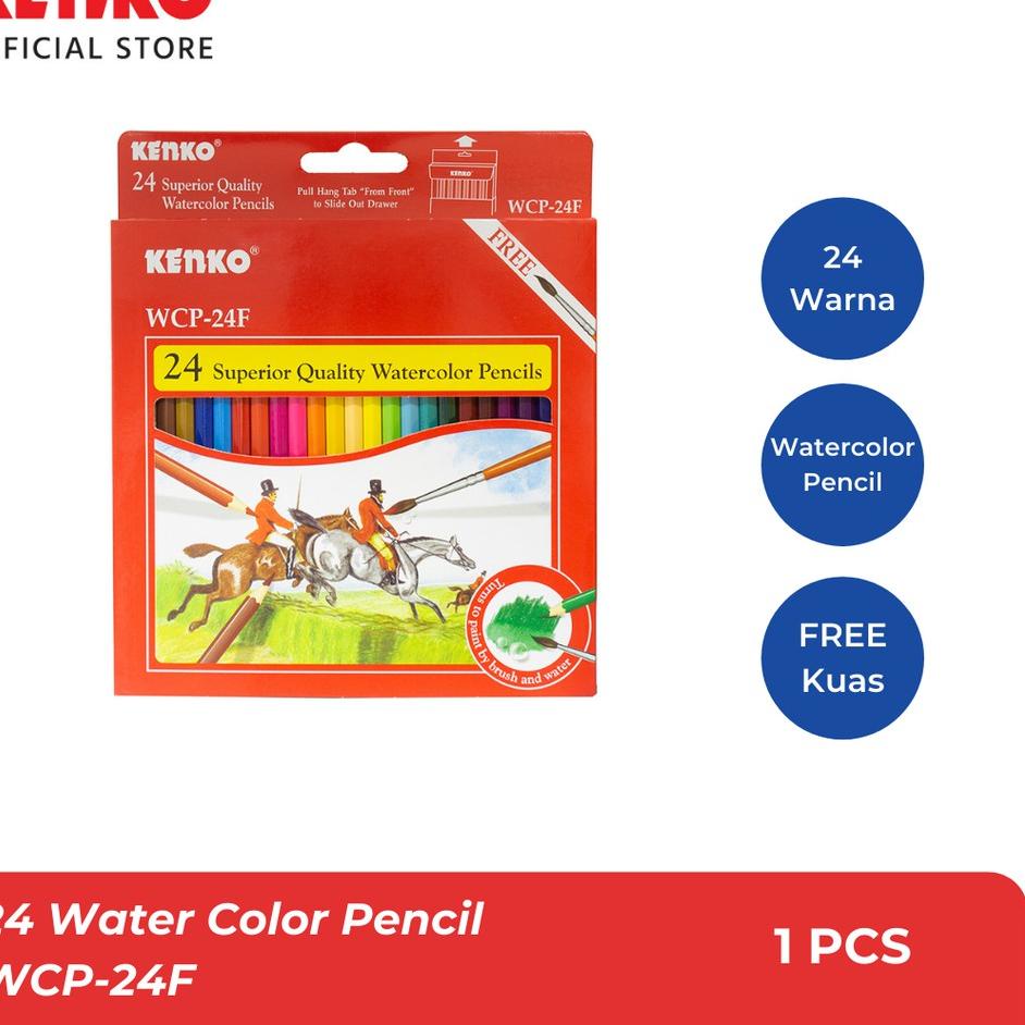 

Hot Sale ! Kenko 24 Color Pencil Water WCP-24F Paper Box Classic/Fancy
