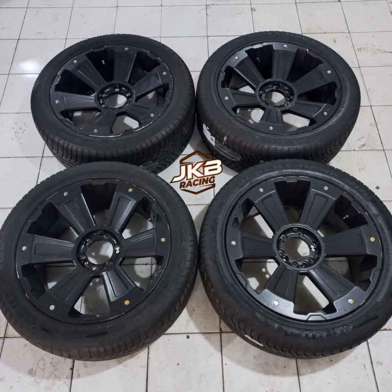 VELG SEKEN | KMC R22X9.5 BAUT 6X139.7 ET 25 + BAN ACHILES 285/45 R22