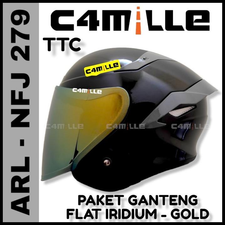 Paket Ganteng Helm Arl Black Tt Course Nfj Kairoz 279 Ttc Half Face
