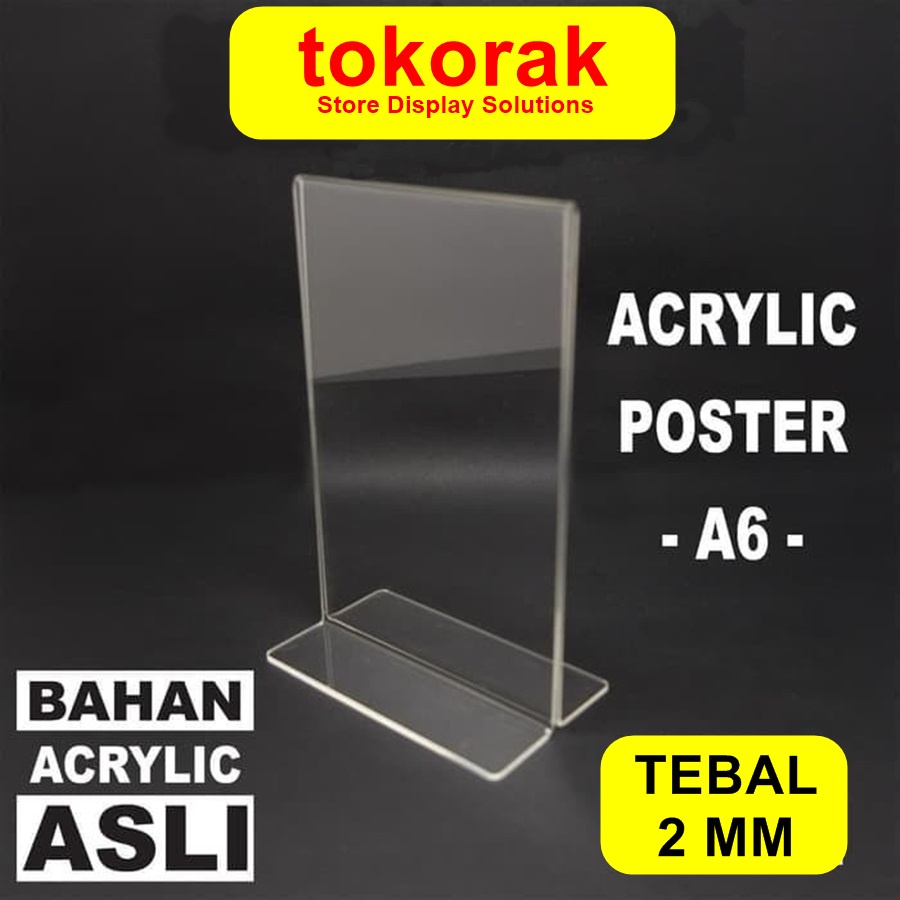 ACRYLIC POSTER A6 - AKRILIK - TENT CARD - MENU BROSUR - DISPLAY HOLDER