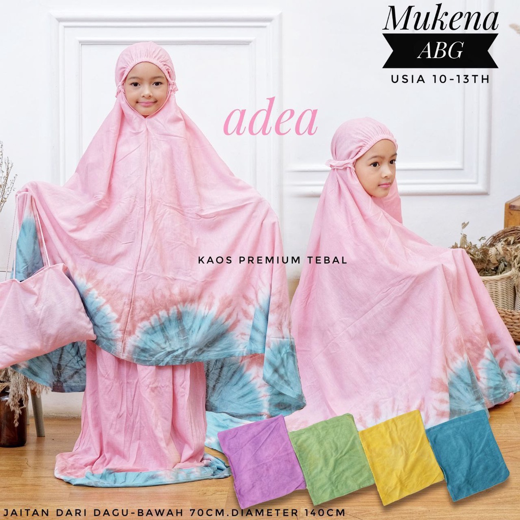 ( NEW ARRIVAL ) Mukena Anak Tanggung 10 - 13 Tahun 4 - 7 Tahun adem Cotton combad halus bali travel Mukena terusan Mukena Pisah atas bawah