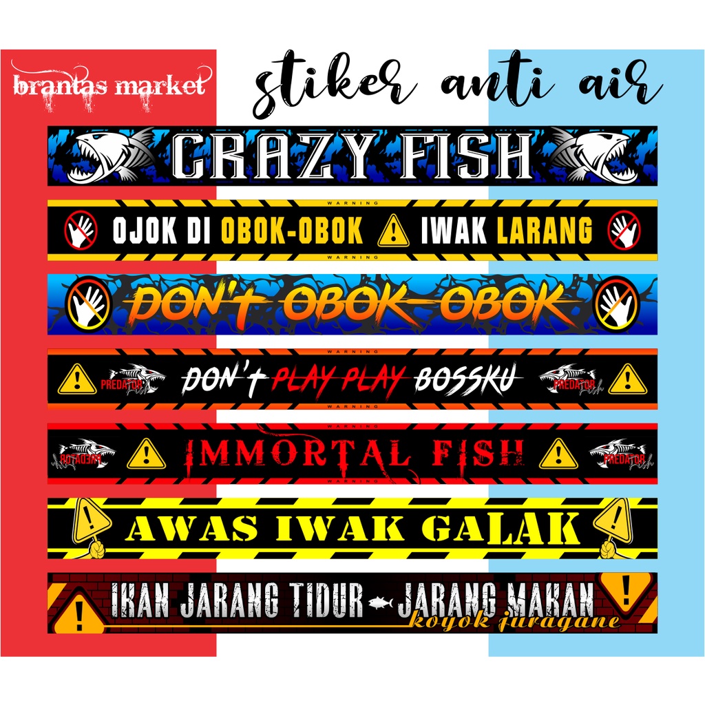 stiker aquarium stiker ikan galak