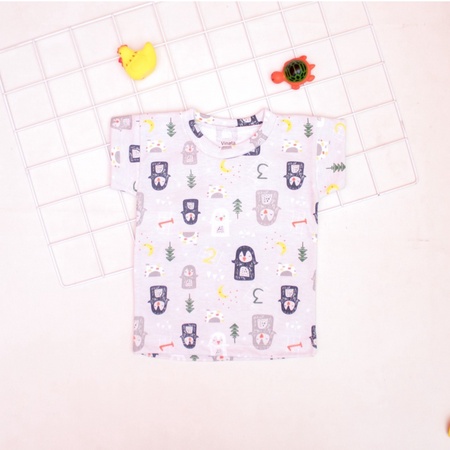 NIA Kaos Oblong Bayi Vinata Unisex Motif Full Print 0 - 6 bulan