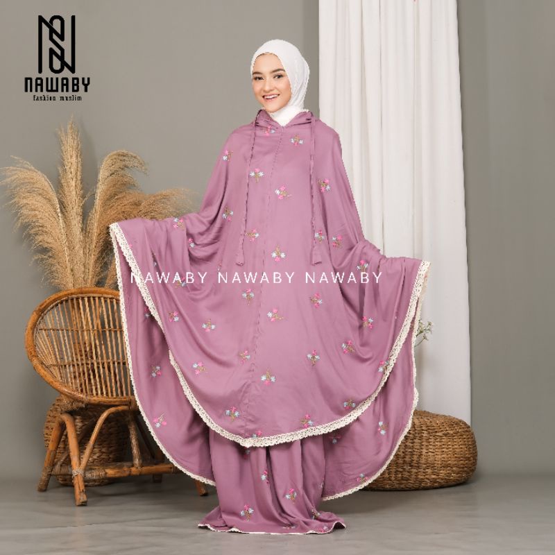 Mukena Dewasa Rayon Premium 2 in 1 Bordir Vinca Jumbo Free Tas Cantik