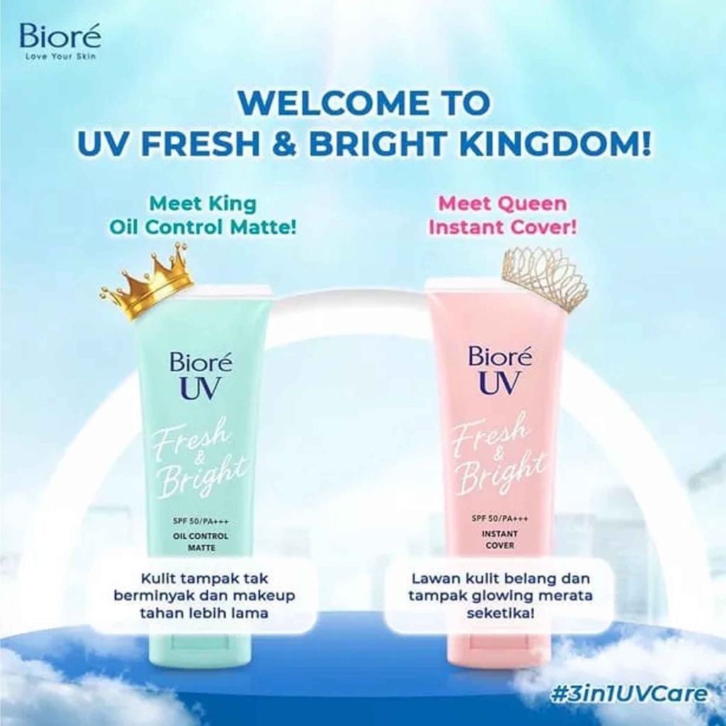 BIORE Sunscreen Wajah* BIORE UV Fresh&amp;Bright* Sunscreen SPF 50+* 30grm