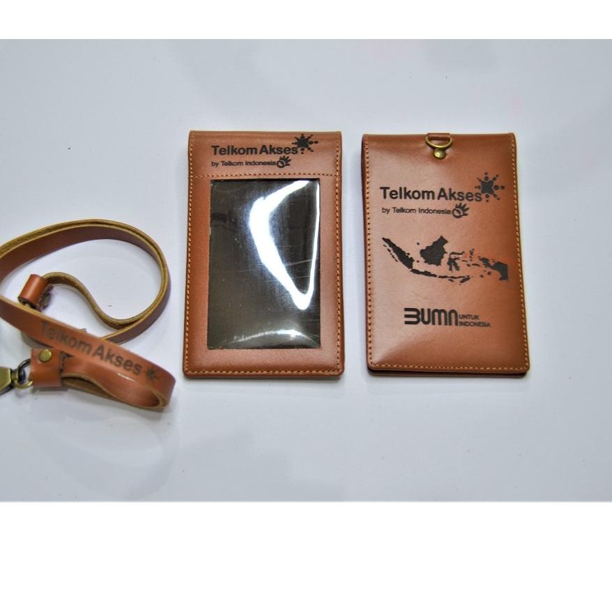 

ア ID Card Name Tag Holder Lanyard Kulit Logo Telkom Akses Hot Sale