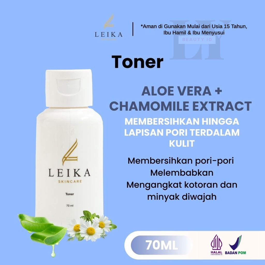 Leika Skincare Toner 70 ml Membantu Mengecilkan Pori Pori Kulit Wajah Resmi BPOM