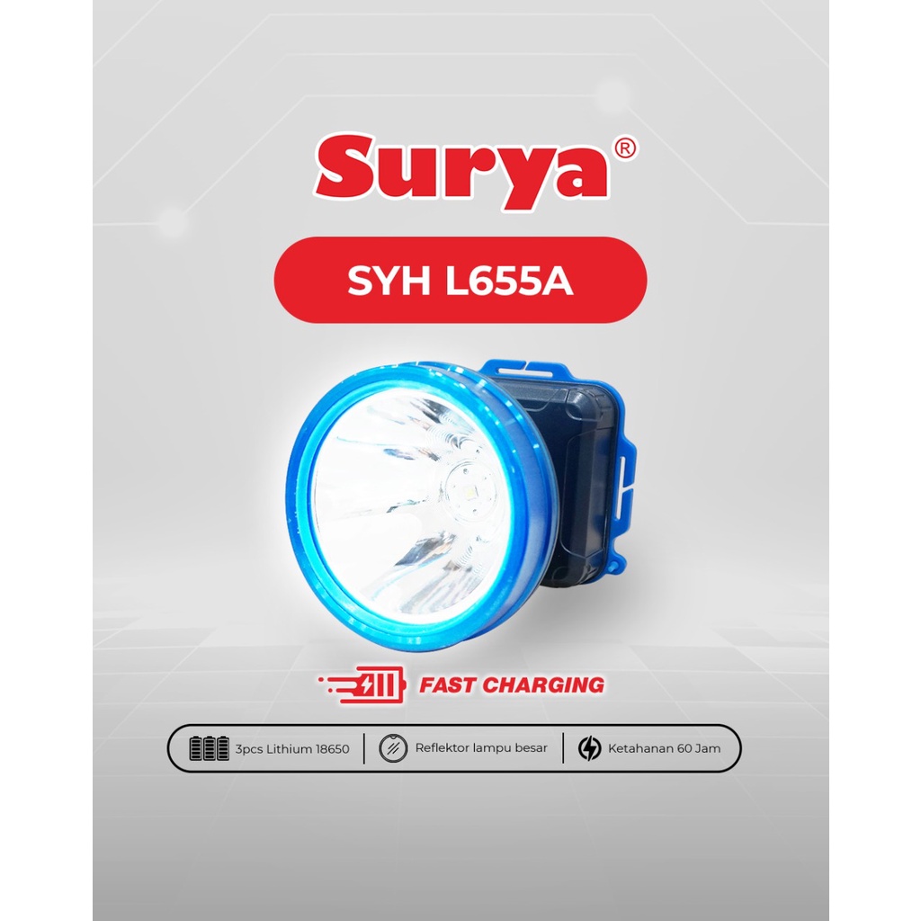SENTER KEPALA LED SURYA 65 WATT PREMIUM SUPER LED SYH L655A