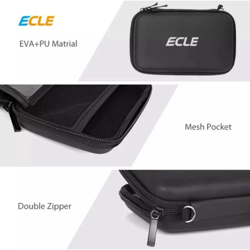 Pouch ECLE travel kit organizer cable charger Medium bag kantong cable