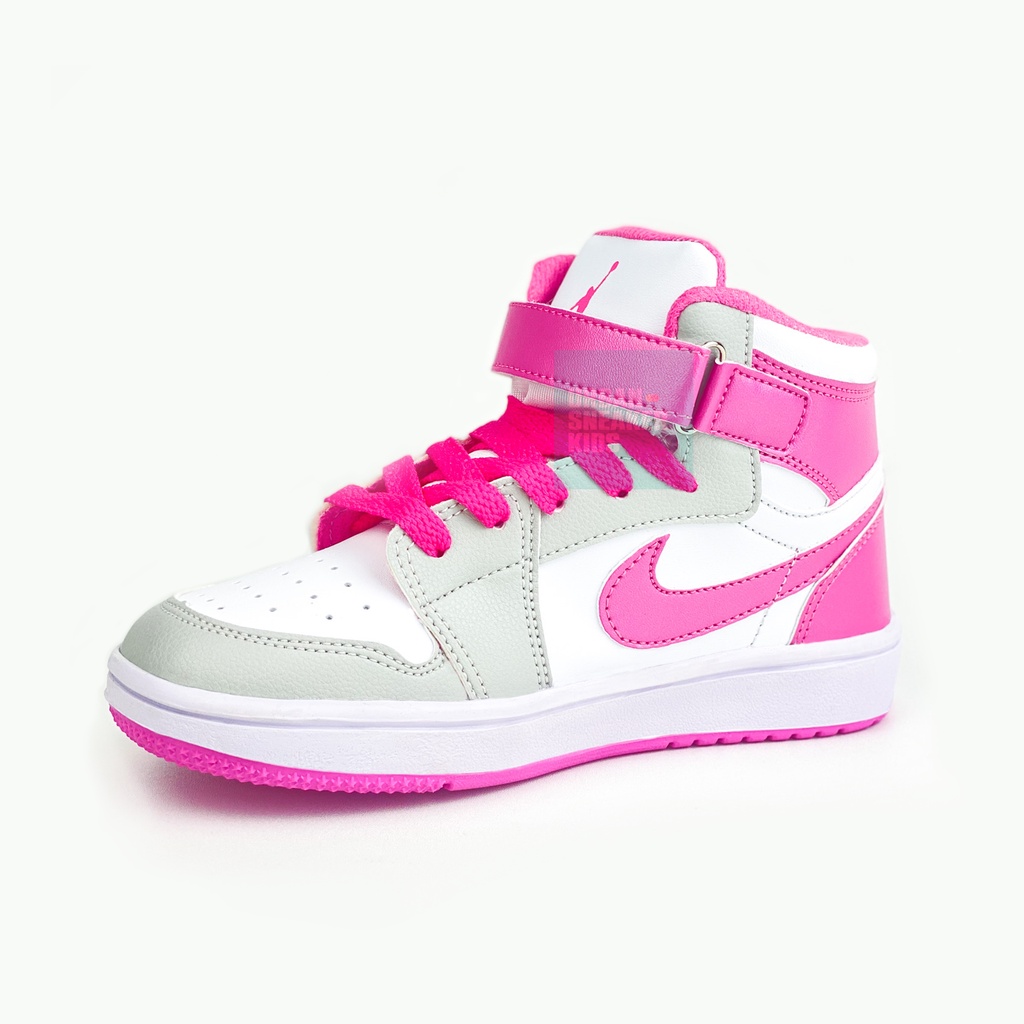 Sepatu Anak Perempuan Sneakers Import Warna Abu Pink Usia 3-10 Tahun - Urban Sneaker Kids