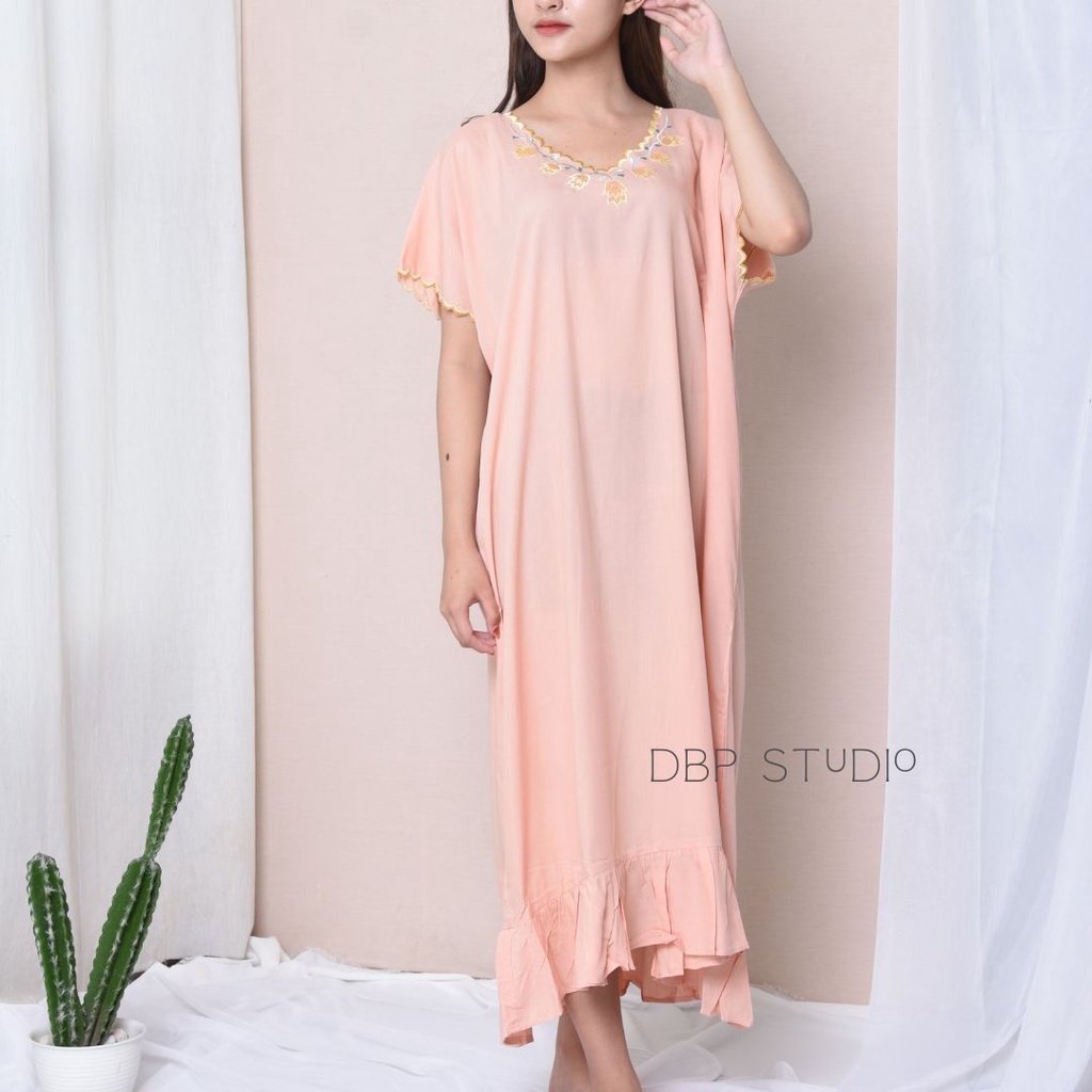 Ruffle Dress by Daster Bordir Pastel Malang 100% Premium Rayon