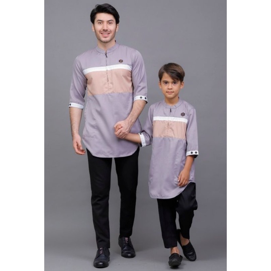 Baju Koko Kapel Ayah Dan Anak Original Progresman Lengan 3/4 Terbaru/Baju Koko Lebaran Kapel Ayah Da