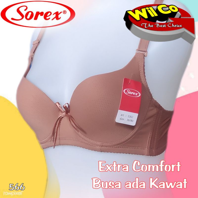 K566 - BRA/BH WANITA SOREX EXTRA COMFORT ADA BUSA ADA KAWAT CUP B SIZE 36 - 42 TIGA PENGAIT