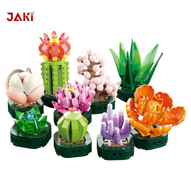 JAKI Nano Block Pot Sukulen Bunga DIY Mini Flower Blok Bangunan Bonsai Kreatif Dekorasi