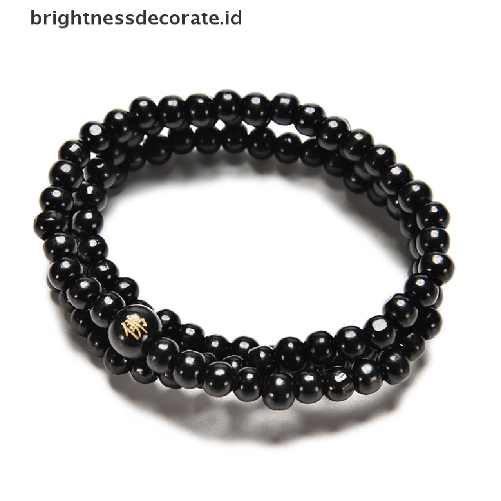 [Birth] Sandal Meditasi Buddha Buddha Buddha6 *108Manik Doa Hitam Gelang Kalung [ID]