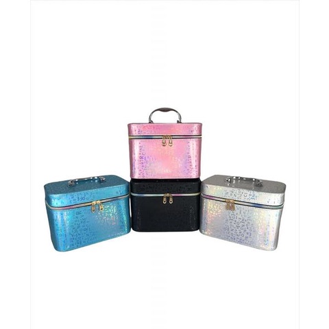 TERLARIS COD!!! Beauty Cosmetic Case / Box Kosmetik Kosmetic Make Up Import Motif Alphabet Hologram 91059